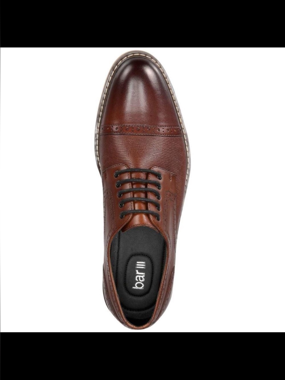 Bar‎ III Parker Brown Leather Cap Toe Brogue Oxfords 10.5M